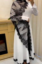 Natalie Lace Cape Trim Maxi Dress