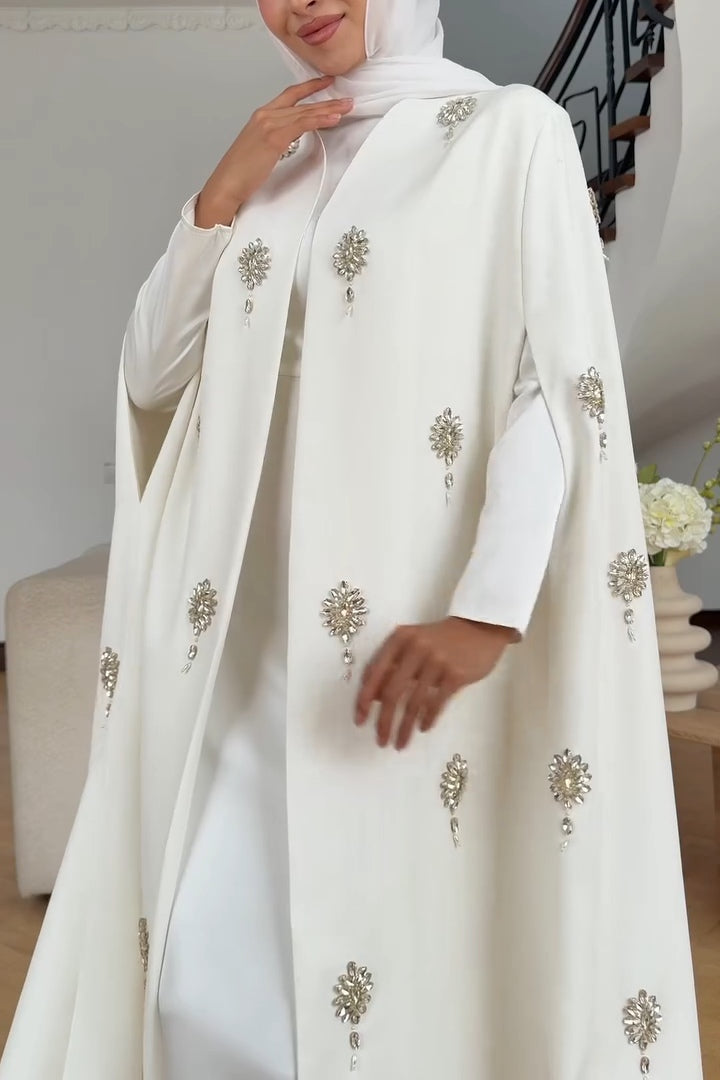 Anna Medallion Embellished Evening Cape Abaya