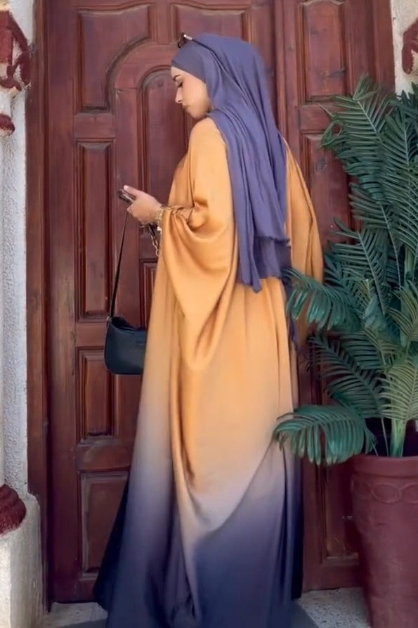 Grace Ombre Kaftan Maxi Dress-Orange