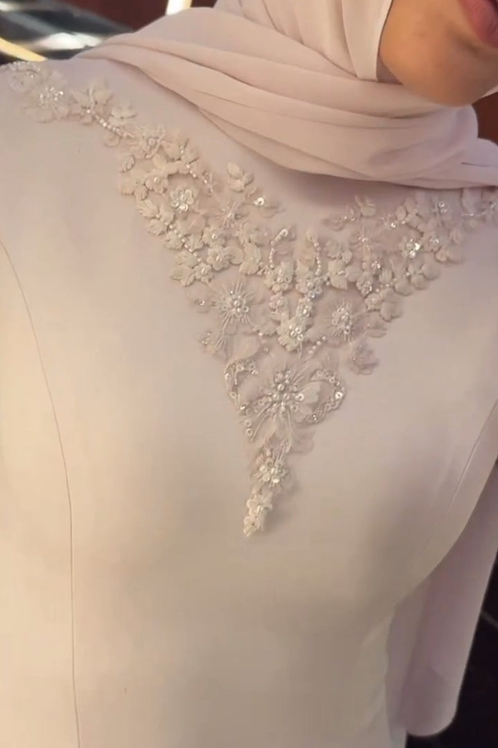 Sofia Lace Applique Flared Dress