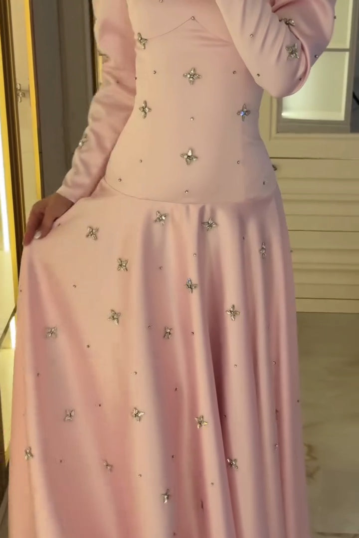 Grace Crystal Butterfly Embellished Maxi