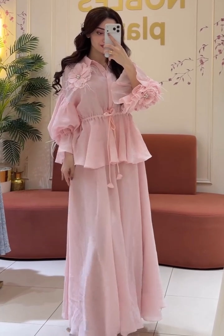Zola 3D Floral Flare Sleeve Co-ord