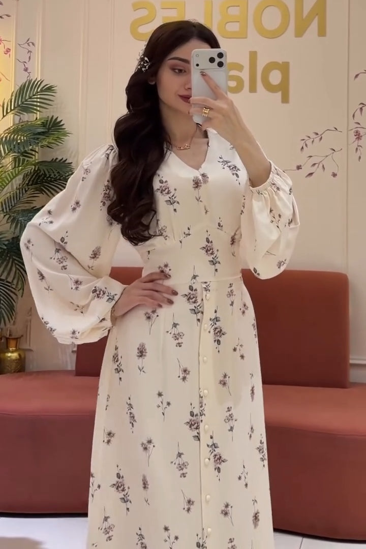 Elowen Ditsy Floral Puff Sleeve Maxi