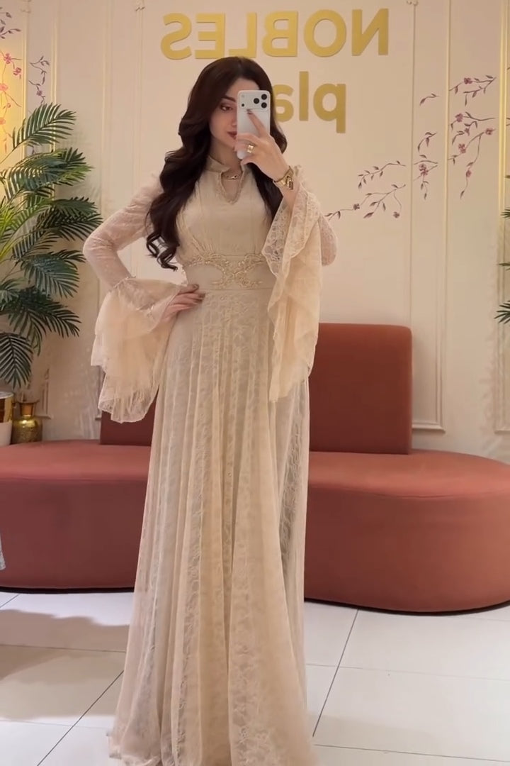 Liora Embroidery Flare Sleeve Maxi