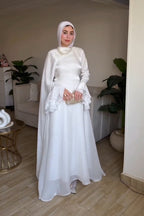 Nadia Cape Layered Flare Sleeve Gown