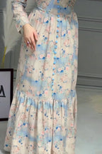 Iris V Neck Ruched Floral Midi