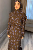 Nur Ditsy Floral Waist Gathered Maxi Dress