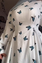 Maya Butterfly Print Swing Maxi Dress