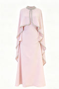 Liora Crystal Trim Cape Overlay Maxi