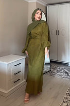 Samira Jacquard Puff‑Sleeve Ruched Mermaid Maxi dress