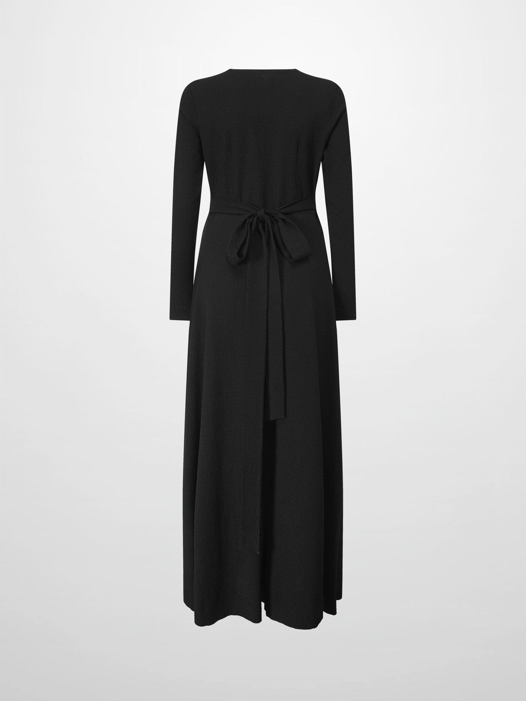 Textured Wrap Maxi Dress-Black