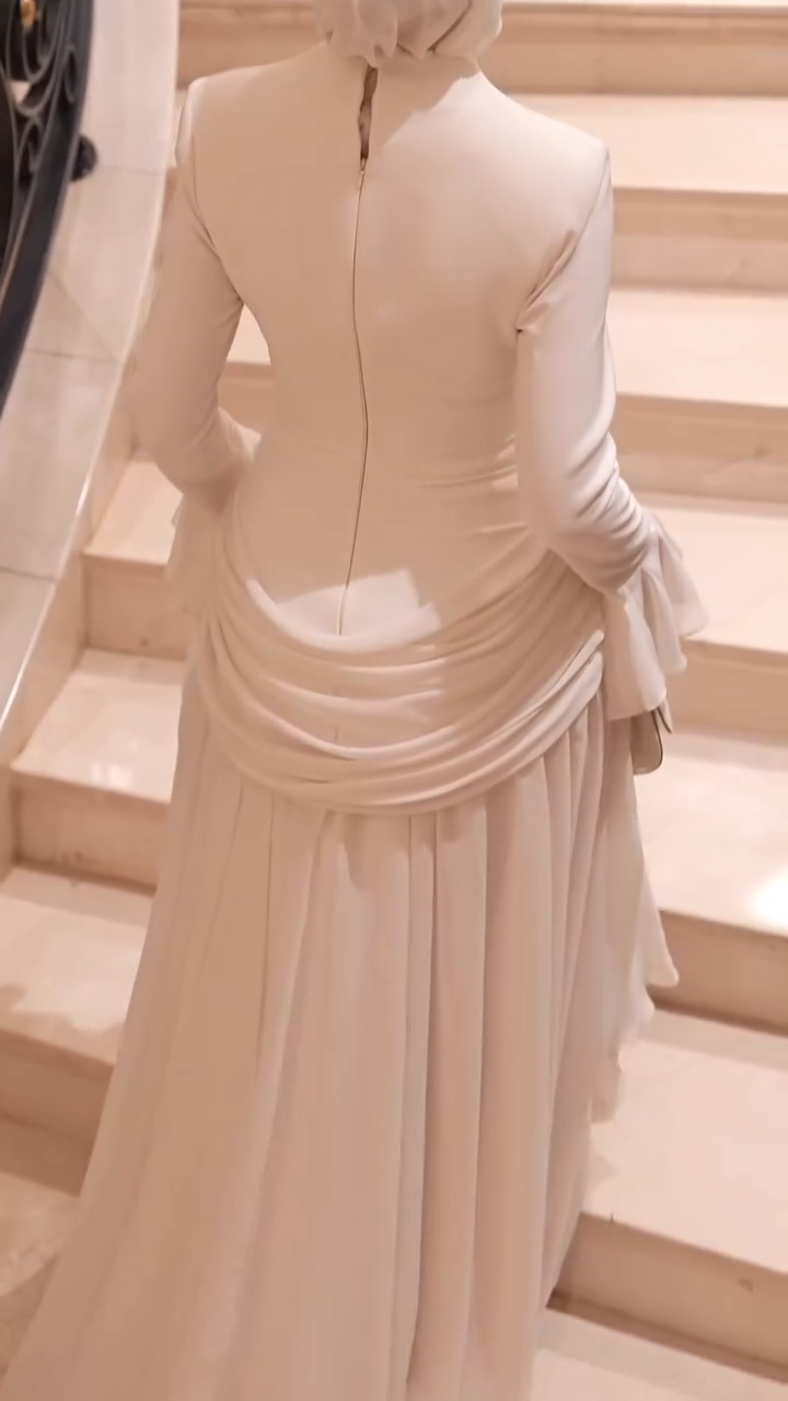 Amara Laurel Motif Draped Waist Maxi Dress
