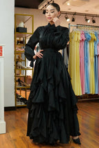 Elegant Slim-Fit Maxi Dress-Black