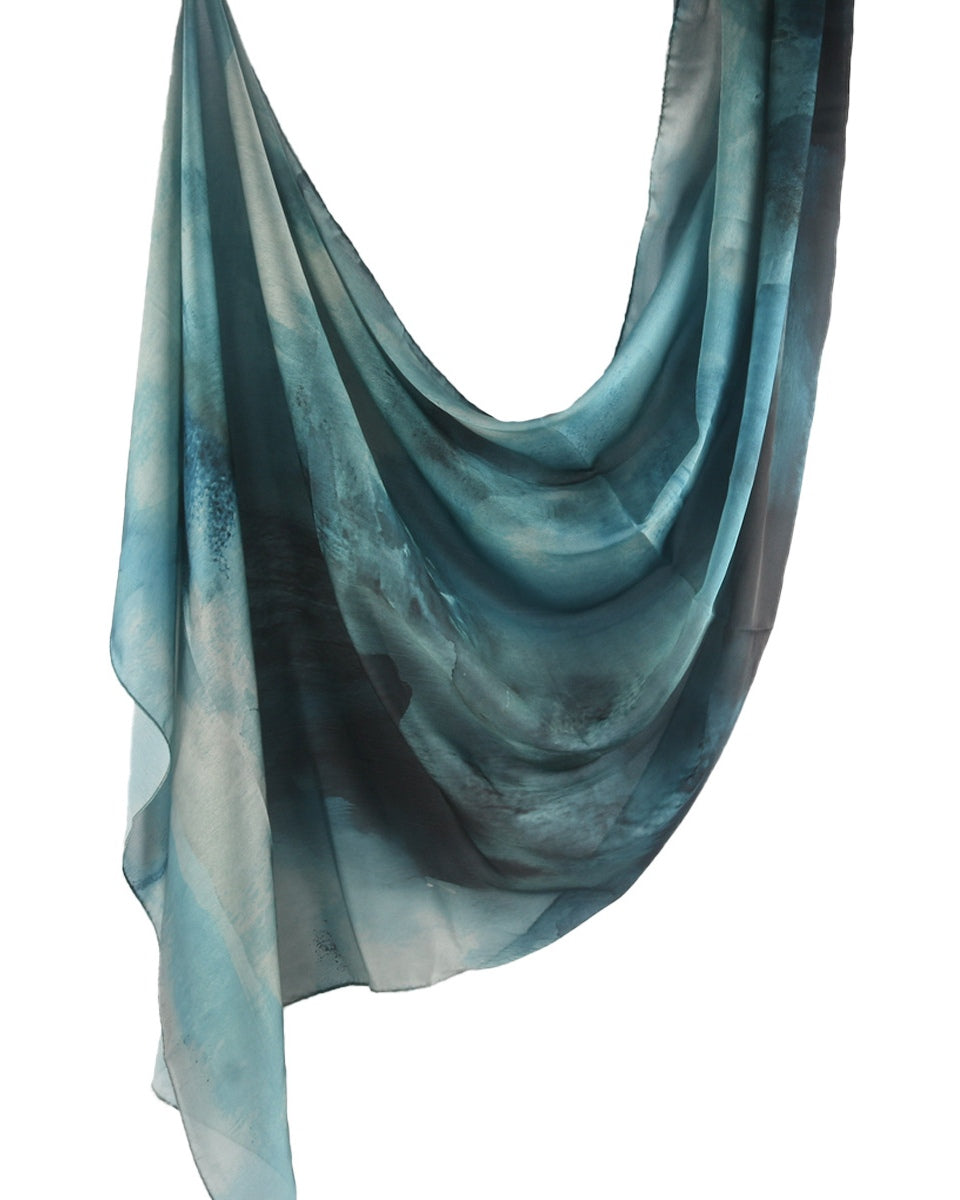 Silk Marble Print Hijab-30