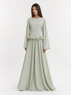 Amaya Flowerfall Gown -Green