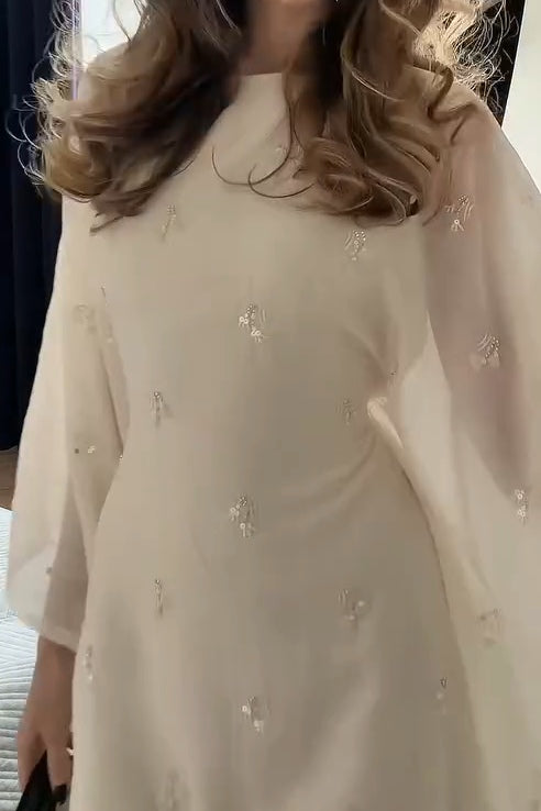 Diana Embroidered Kaftan Cape Maxi Dress