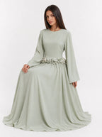 Amaya Flowerfall Gown -Green