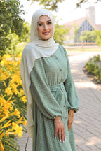 Textured Maxi Dress-Green