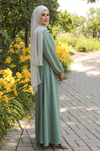 Textured Maxi Dress-Green