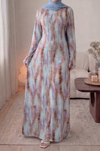 Leila Tie Dye Flare Sleeve Maxi Dress-Coffee