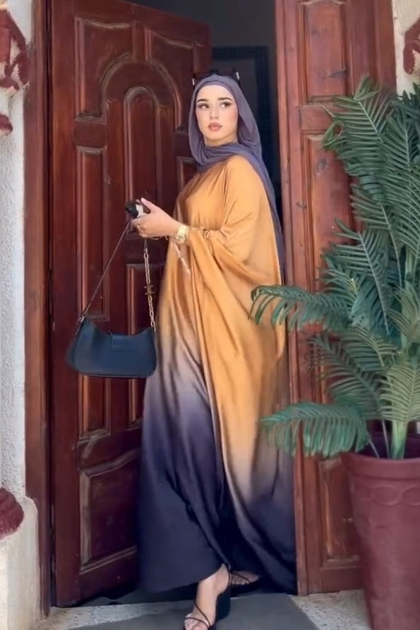 Grace Ombre Kaftan Maxi Dress-Orange