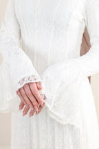 Corset Seam Lace Texture Maxi Dress
