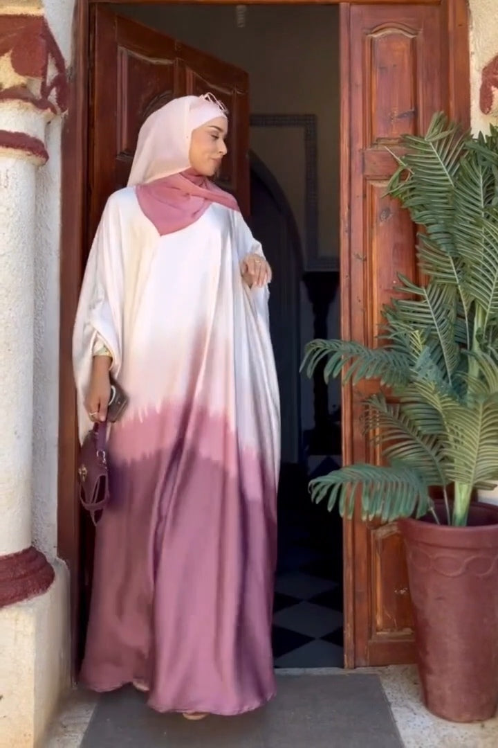Elena Tie Dye Kaftan Maxi Dress-Pink