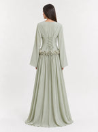 Amaya Flowerfall Gown -Green