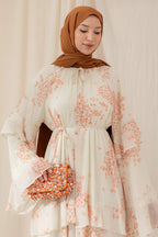 Zahra Floral Tiered Flare Sleeve Abaya