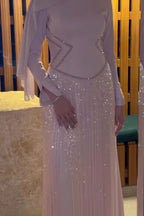 Grace Shimmering Tassel Maxi Dress-Pink