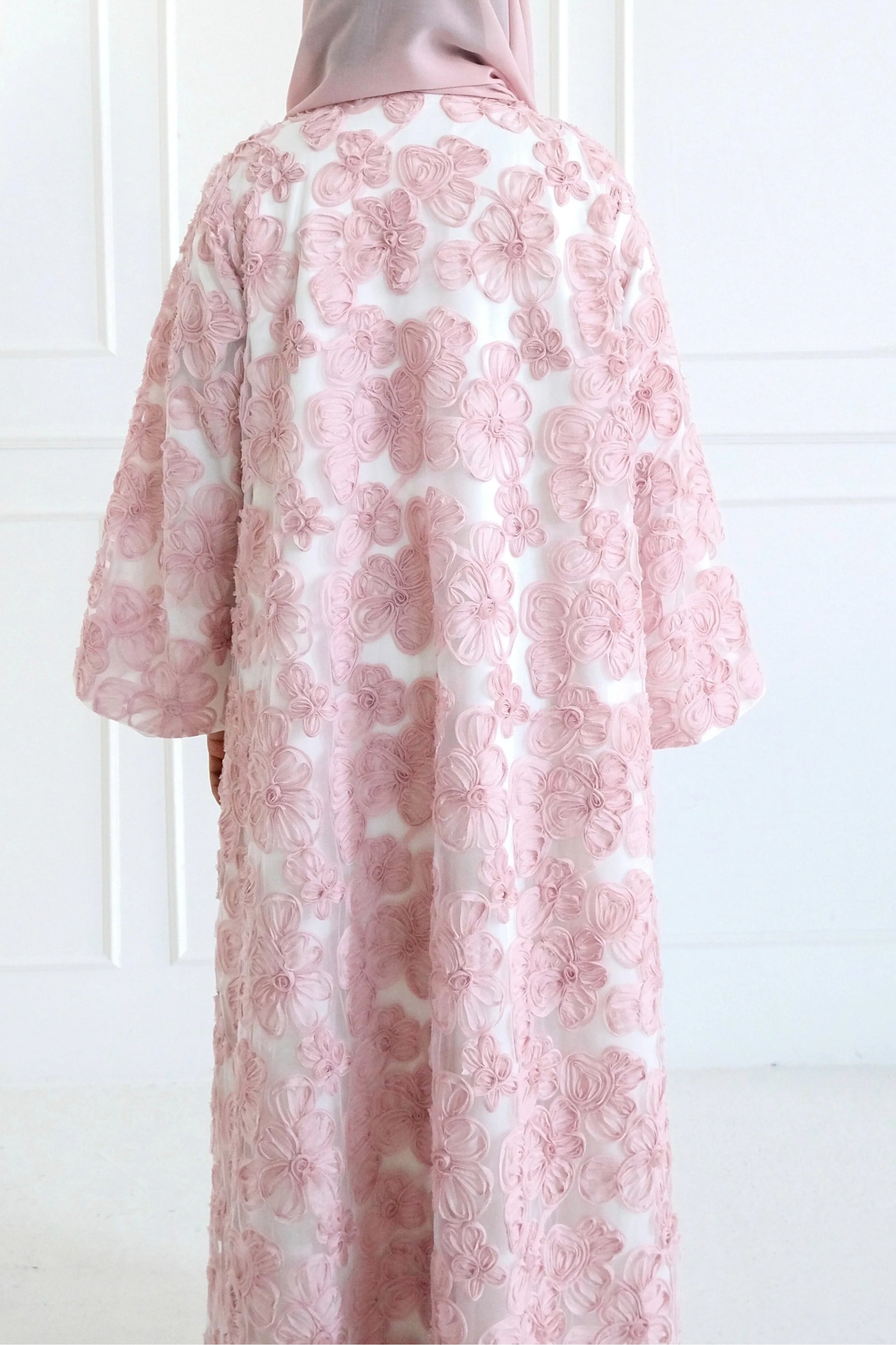 Farah 3D Floral Open Long Abaya
