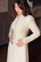 Embellished Peplum Jacket and Pleated Maxi Skirt Two-Piece Set