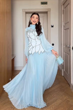 Stella Embellished Bodice Pleated Maxi Dress