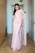 Victoria Boning Bodice Lace Cape Dress