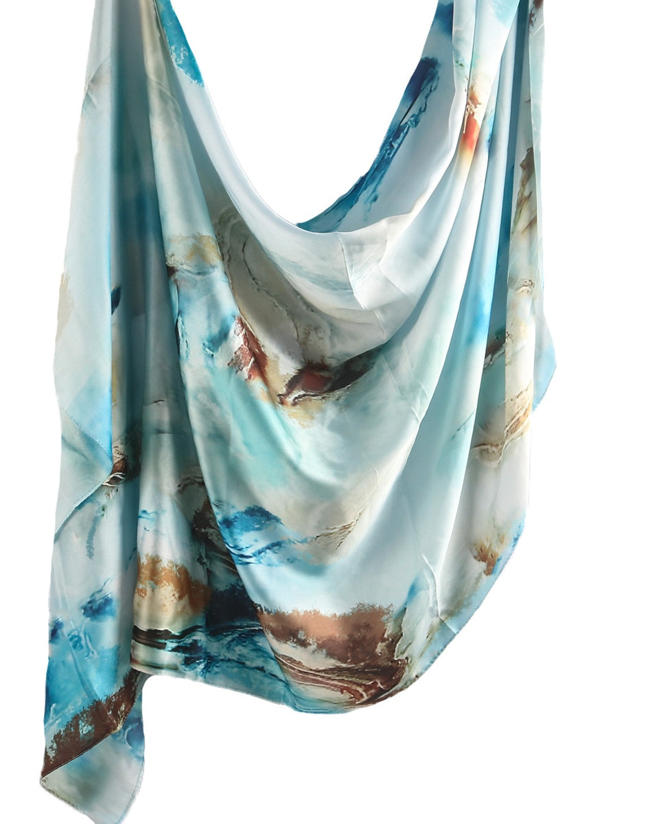 Silk Marble Print Hijab-3