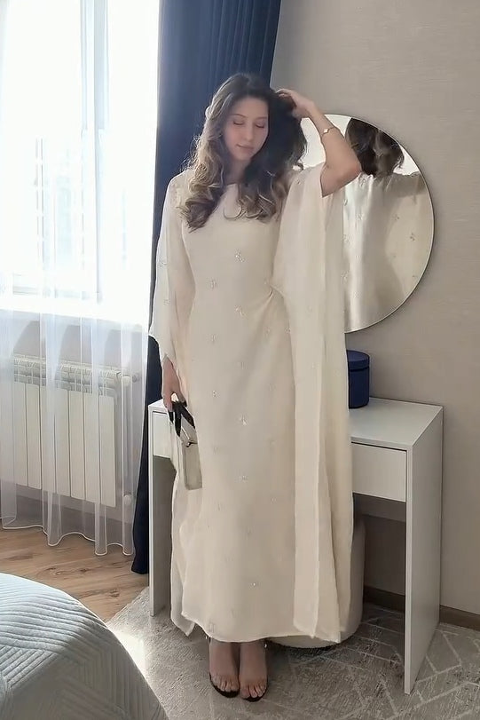 Diana Embroidered Kaftan Cape Maxi Dress