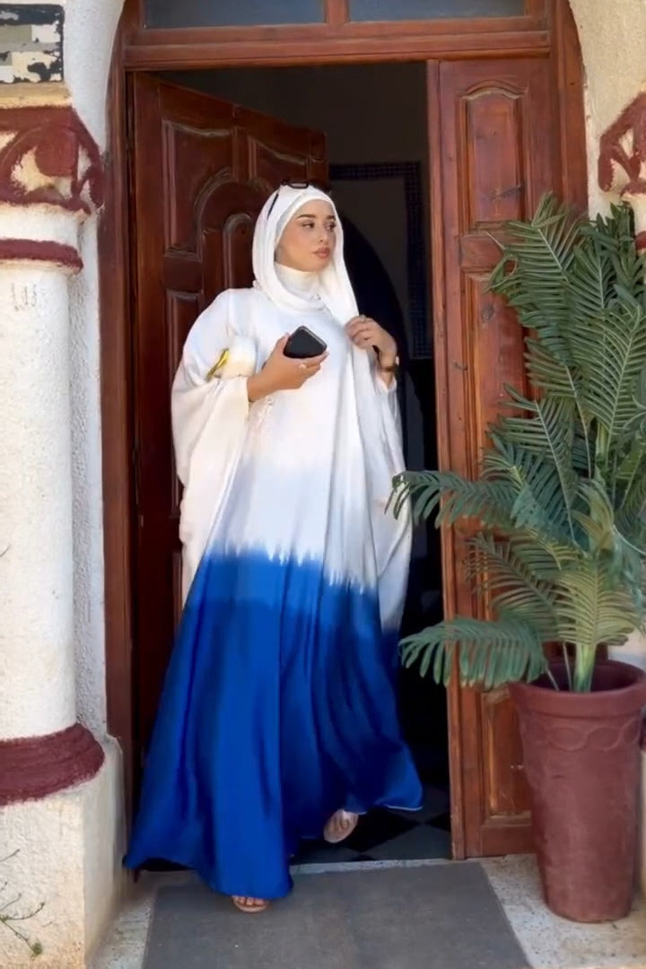 Elena Tie Dye Kaftan Maxi Dress-Blue