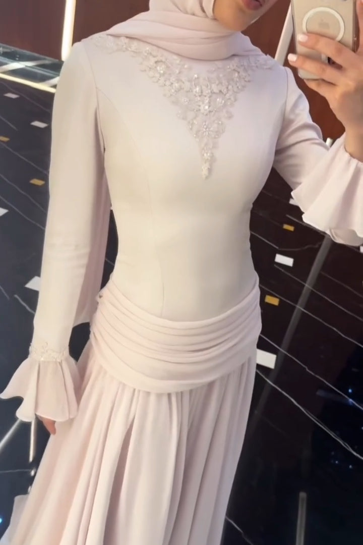 Sofia Lace Applique Flared Dress