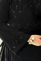 Raya Sequin Tie Waist Abaya Gown