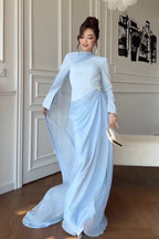 Clara Draped Cape Sleeve Maxi Gown