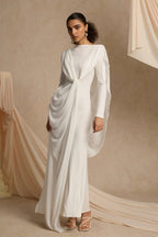 Elegant Draped Shawl Maxi Dress