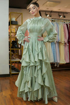 Elegant Slim-Fit Maxi Dress-Green