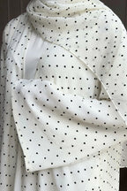 Polka Dot Open Abaya & Matching Hijab Two-Piece Set