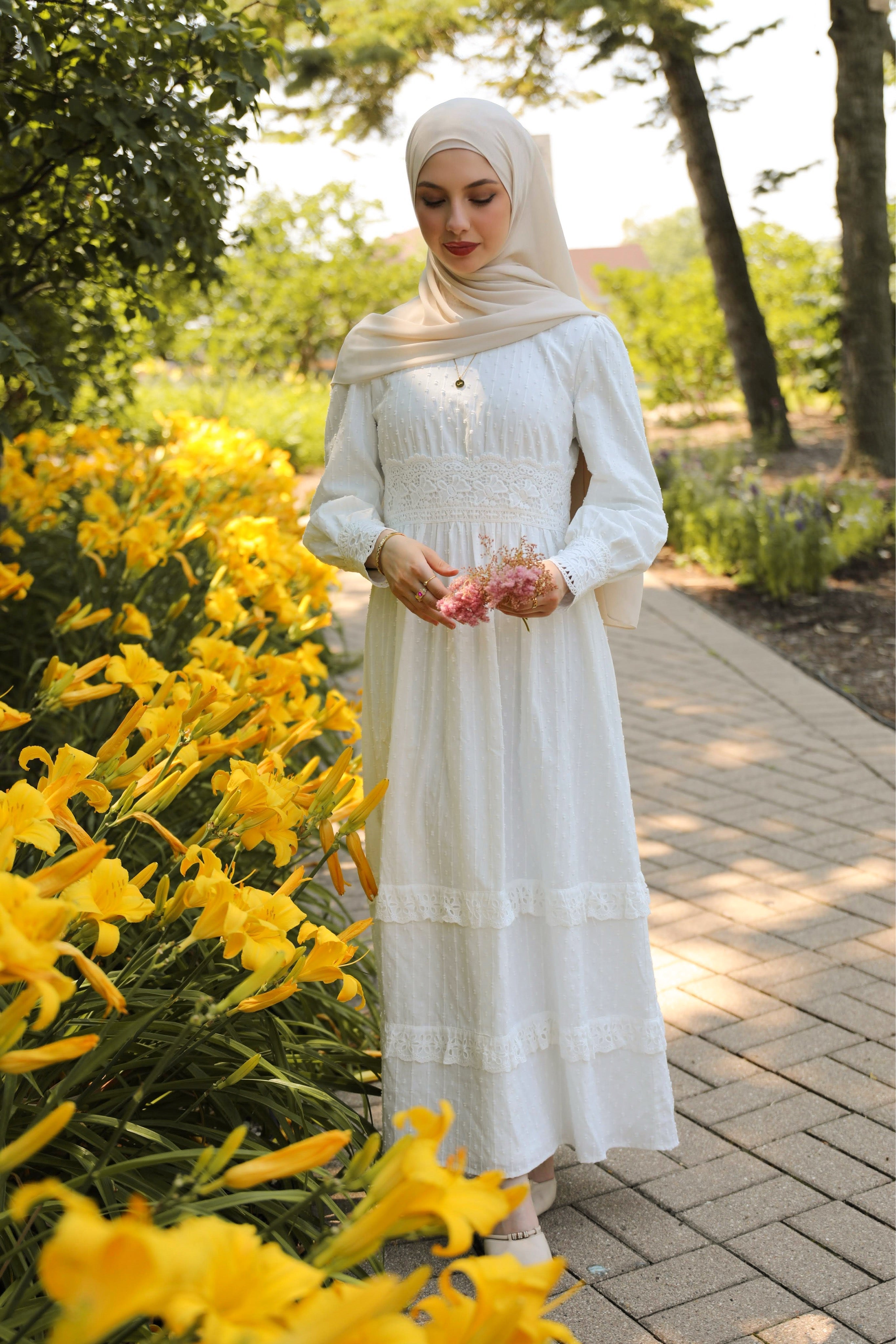 Linen Maxi Dress-White