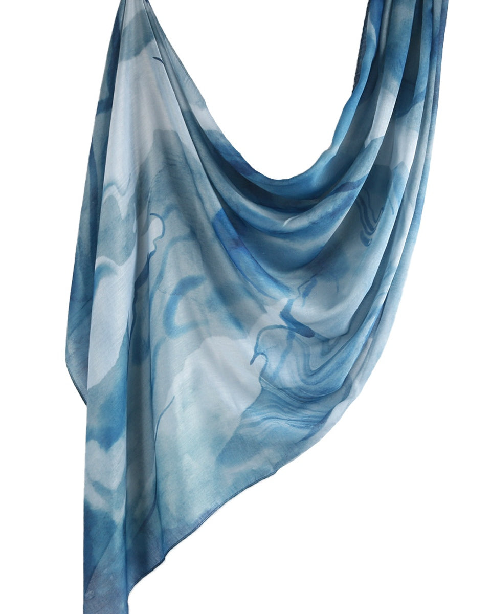 Modal Cotton Satin Printed Shawl Hijab-43