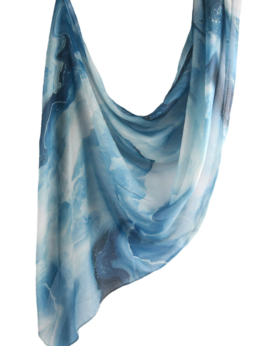 Modal Cotton Satin Printed Shawl Hijab-49