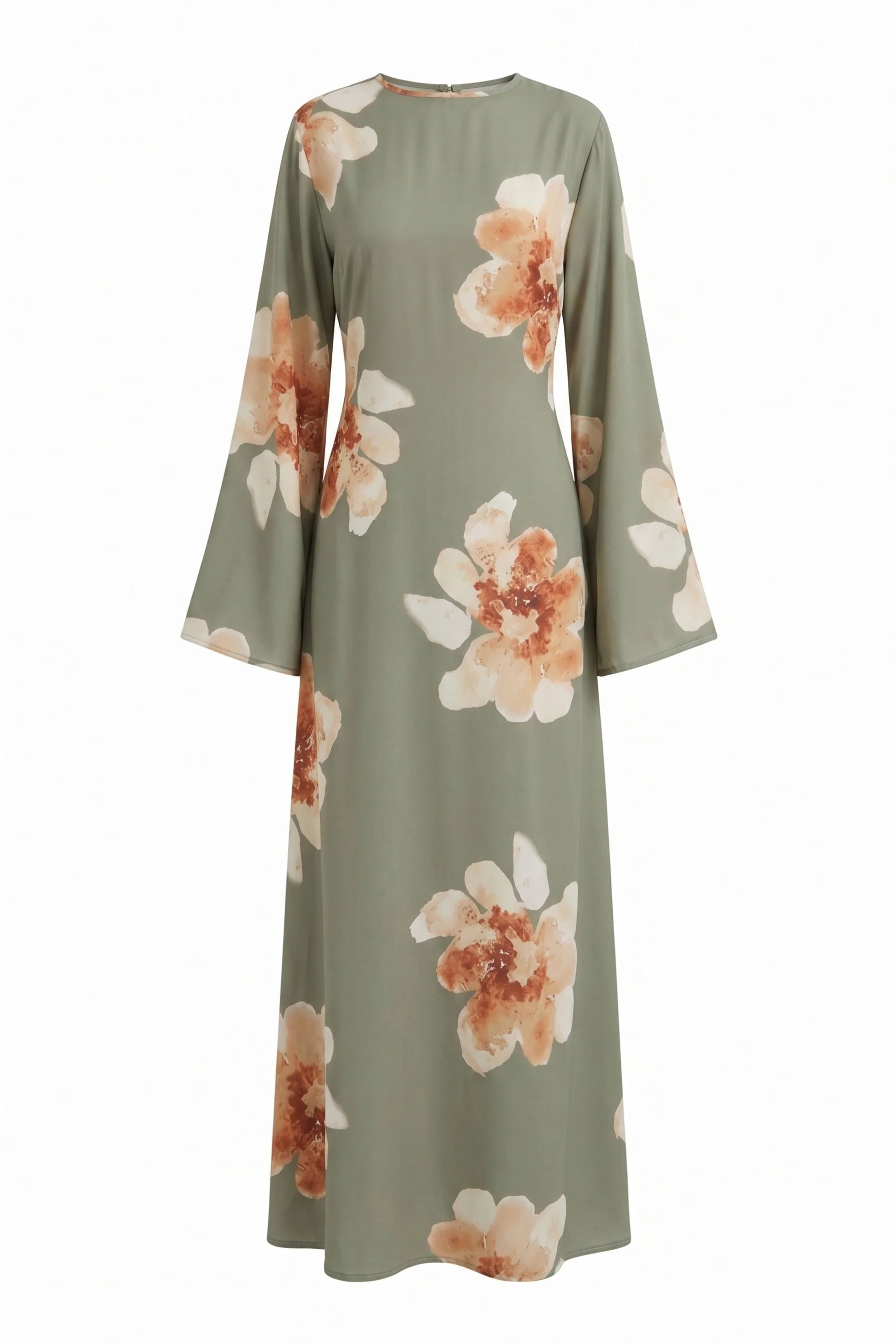 Bloom Floral Maxi Dress-Green