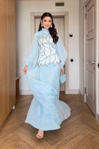 Stella Embellished Bodice Pleated Maxi Dress
