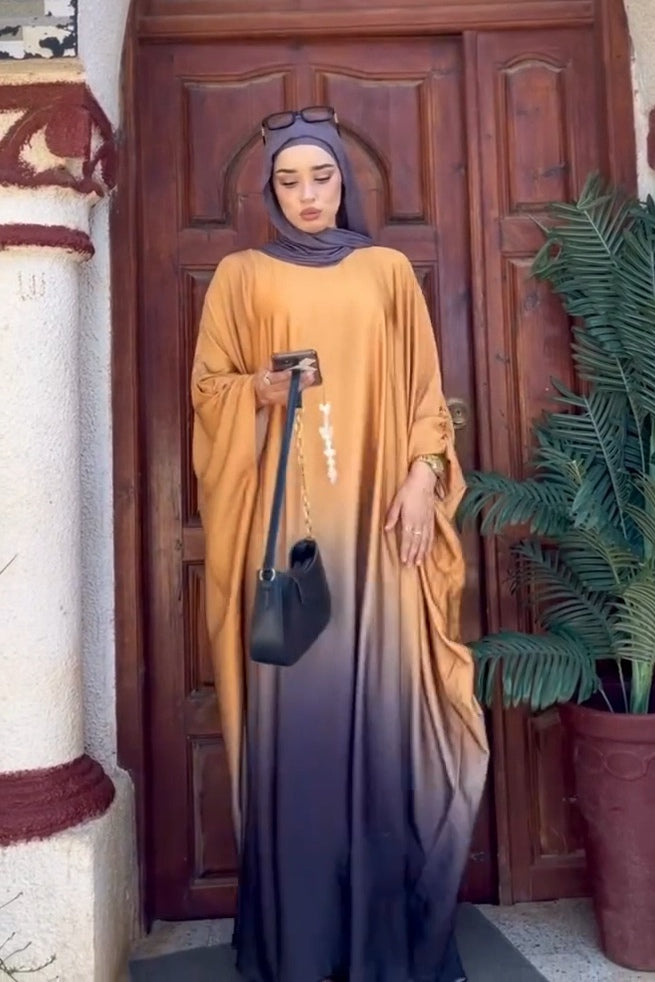 Grace Ombre Kaftan Maxi Dress-Orange