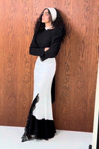 Maren Contrast Ruffle Mermaid Maxi